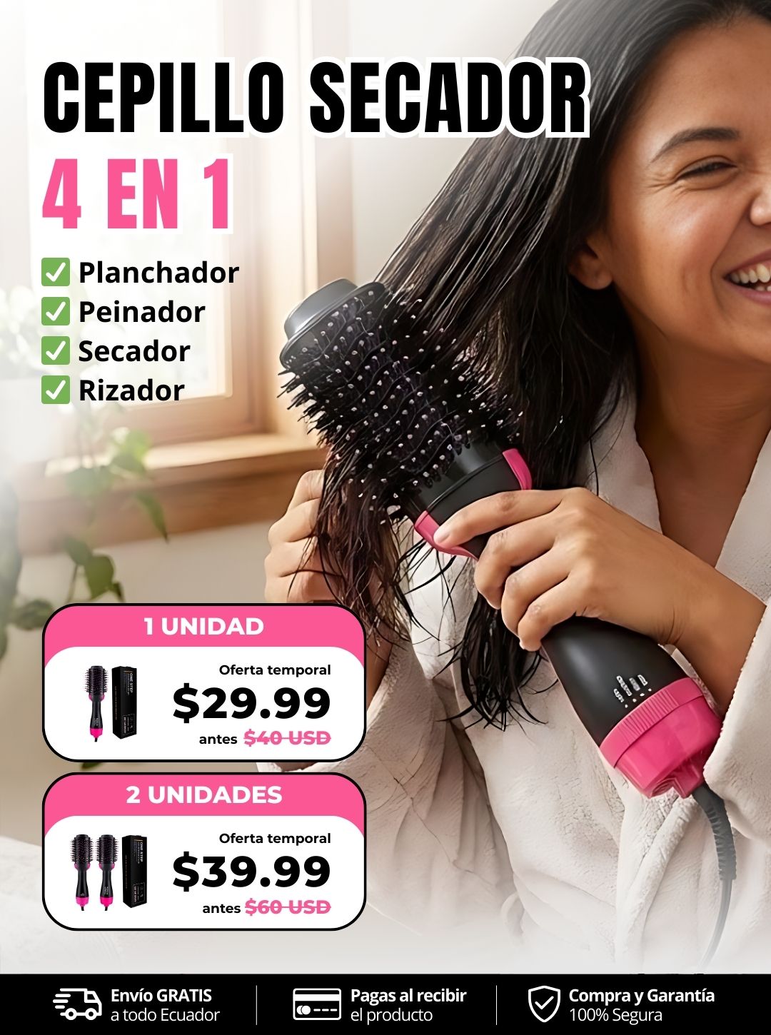 Cepillo Secador 4 En 1