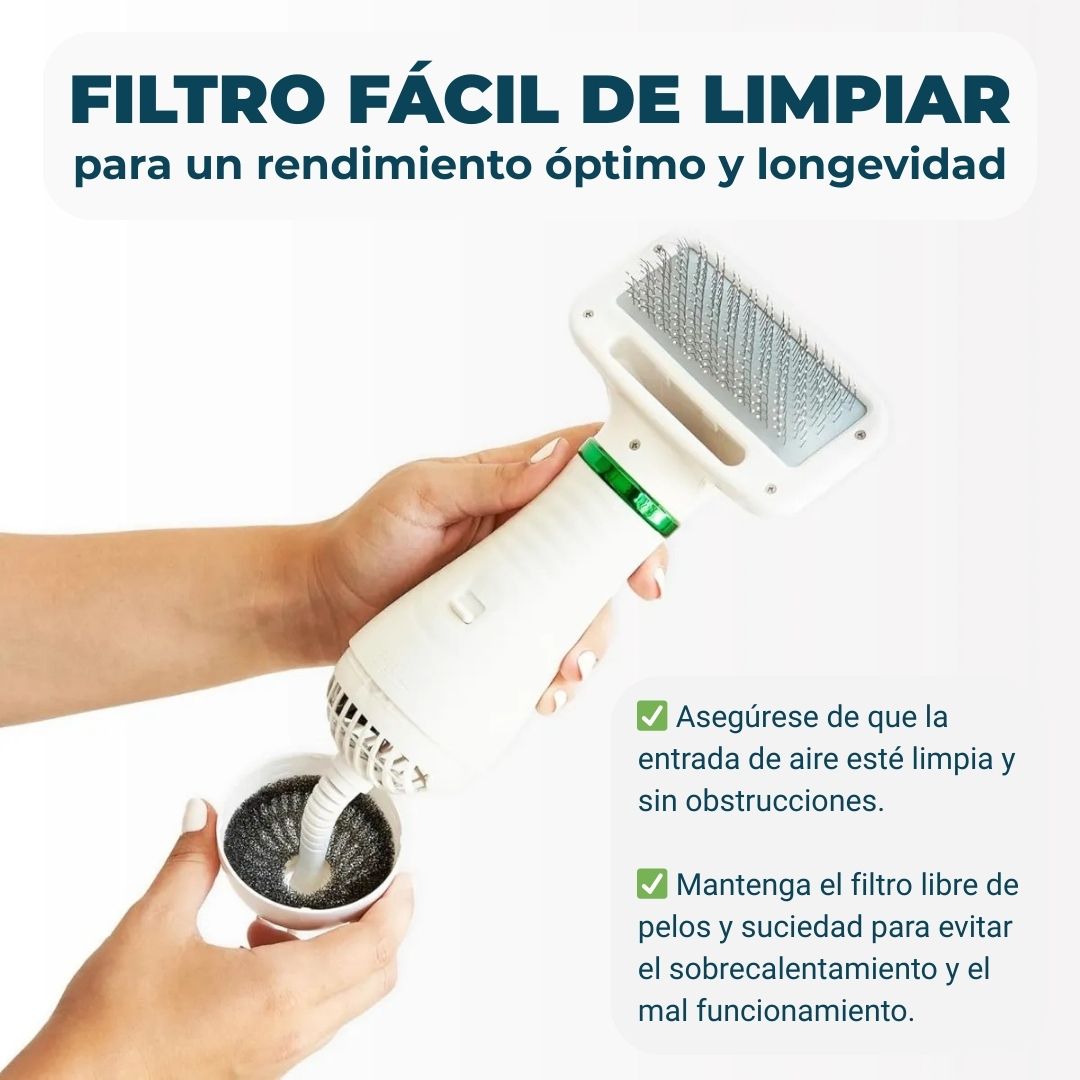 Secador y Cepillo 2 en 1 para Mascotas